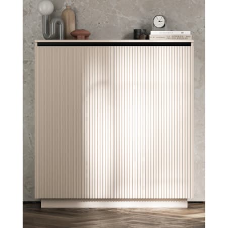 Nowoczesna Komoda Glamour Szafka RTV Kaszmir MAT ryflowane fronty 110,8 cm