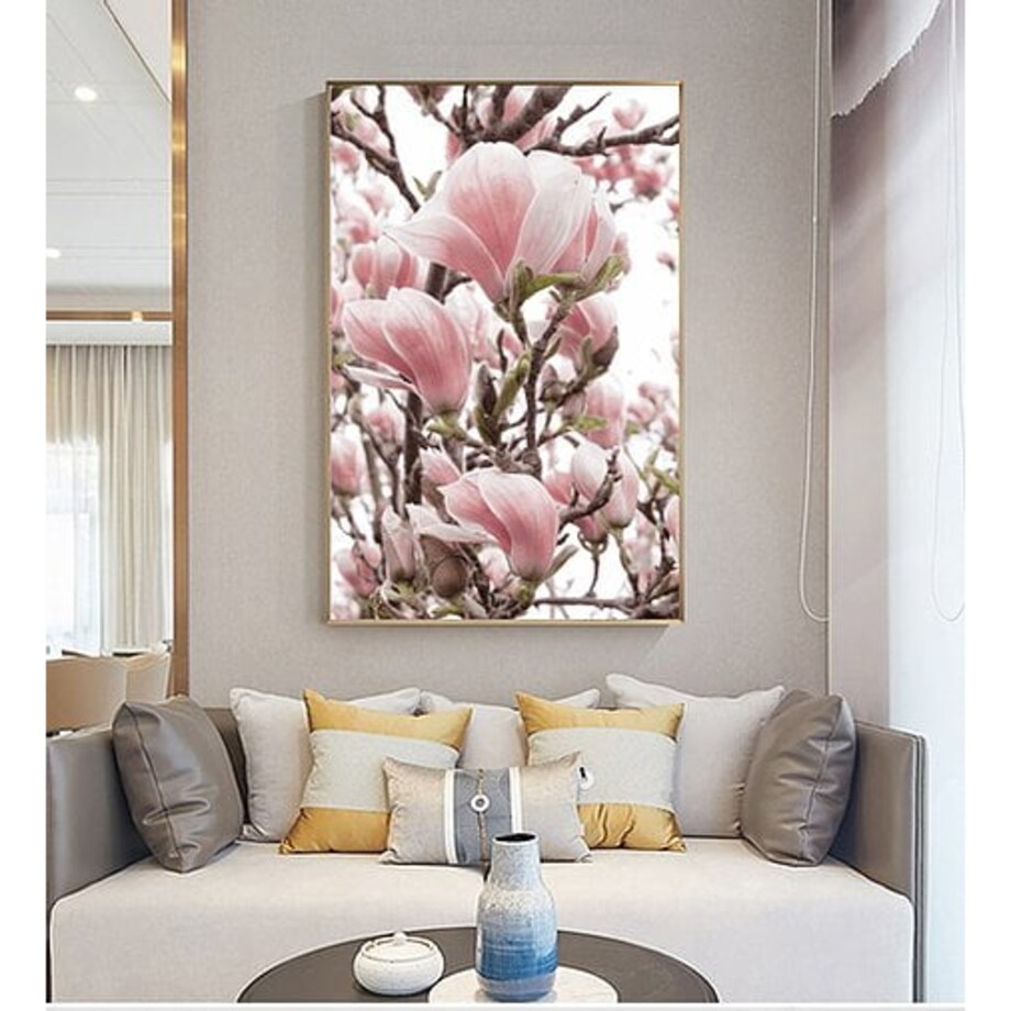 Poster Story, Plakat, Obraz - Różowa Magnolia w Akwareli, wymiary 60 x 84 cm
