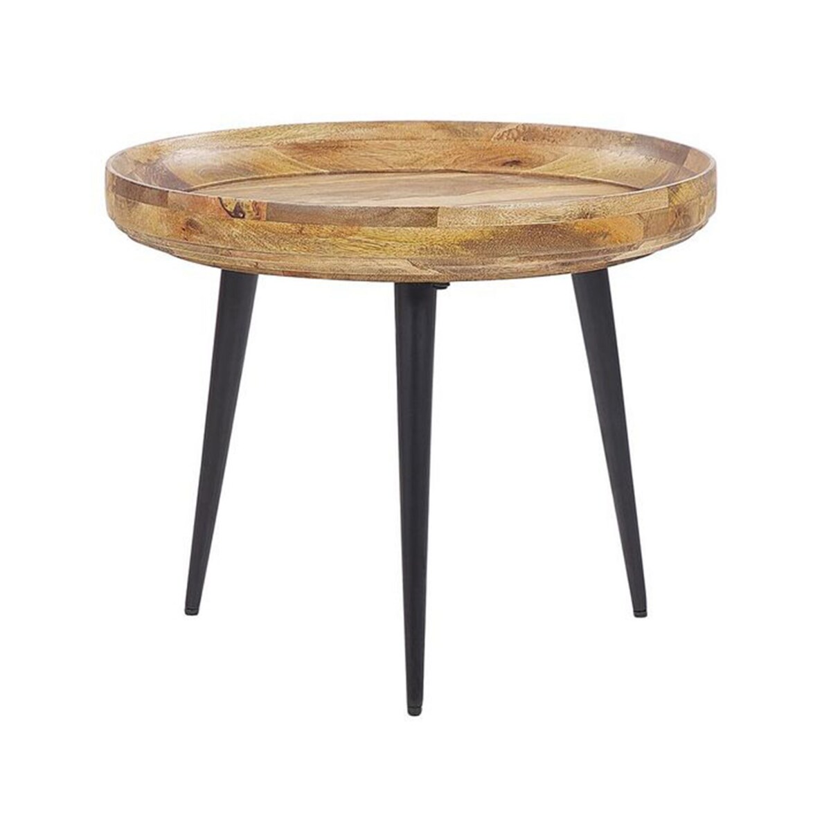 Stolik kawowy drewno mango jasne z czarnym EDNA