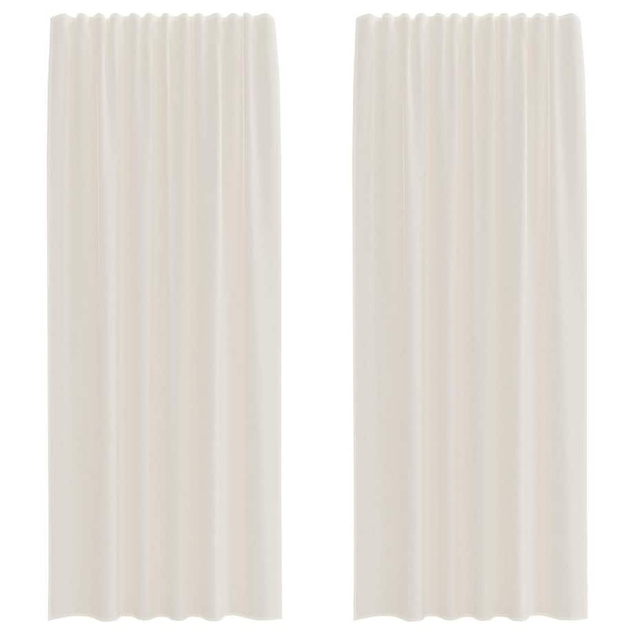 vidaXL Zasłony woalowe z kieszeniami na drążek 2 szt. Kremowe