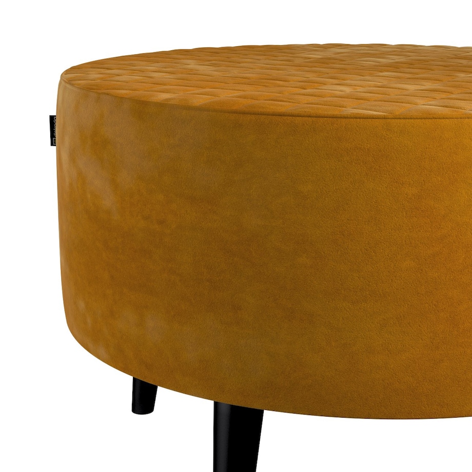 Podnóżek okrągły pikowany, miodowy, Ø60 x 40 cm, Velvet