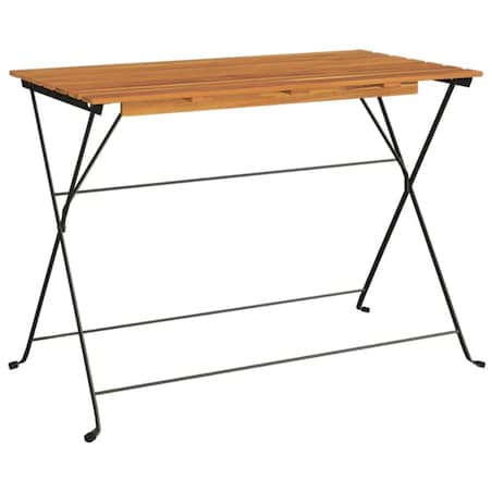 vidaXL Składany stolik bistro, 100x54x71 cm, drewno akacjowe i stal