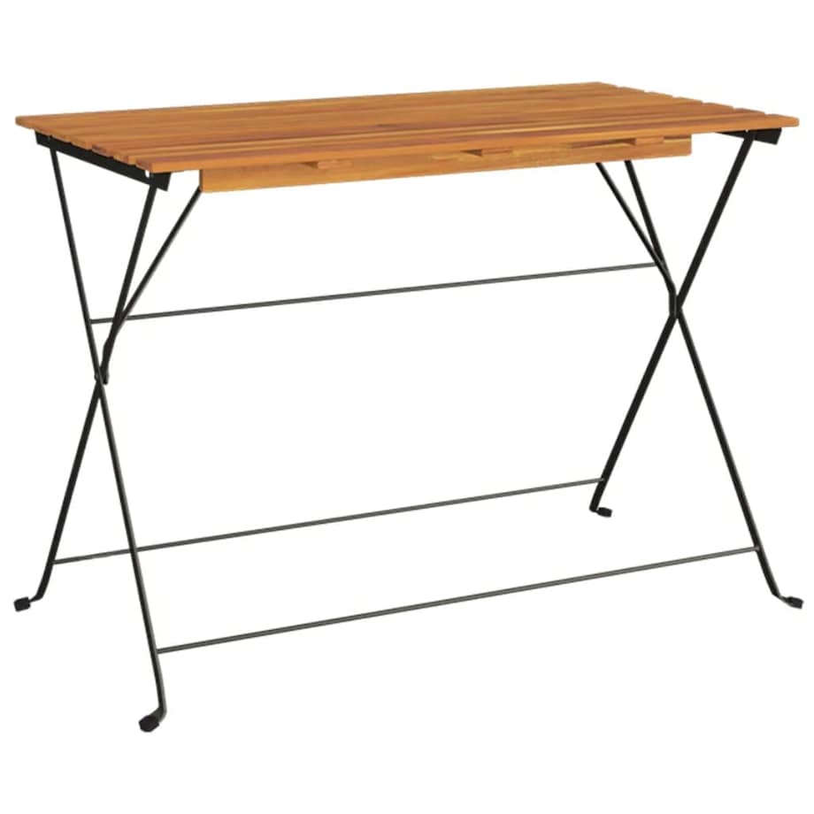 vidaXL Składany stolik bistro, 100x54x71 cm, drewno akacjowe i stal