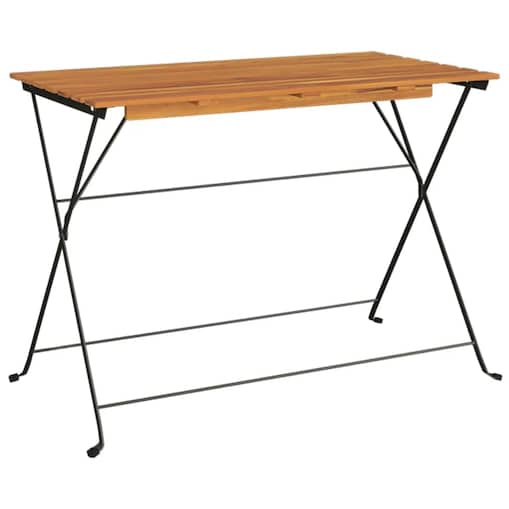 vidaXL Składany stolik bistro, 100x54x71 cm, drewno akacjowe i stal