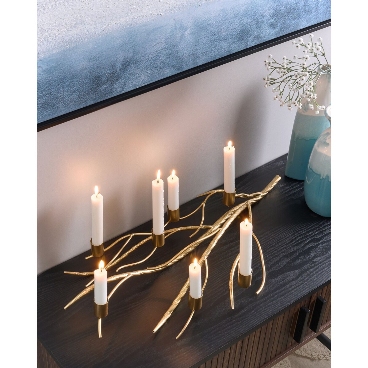 Świecznik ARRENTELA Metal 10 cm Złoty