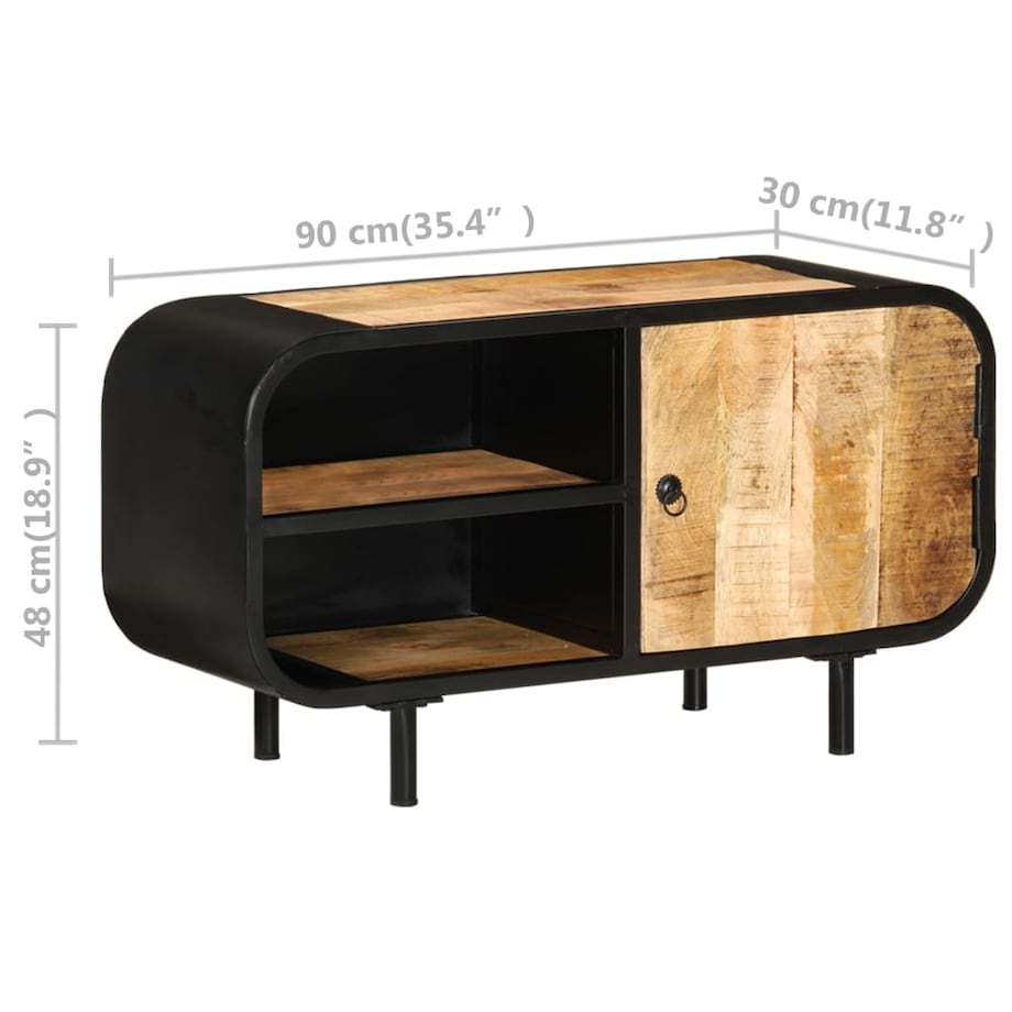 vidaXL Szafka pod TV, 90x30x48 cm, surowe drewno mango