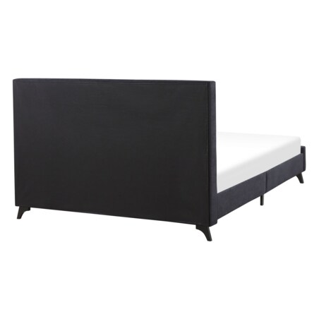 Łóżko tapicerowane 140 x 200 cm czarne AMBASSADOR