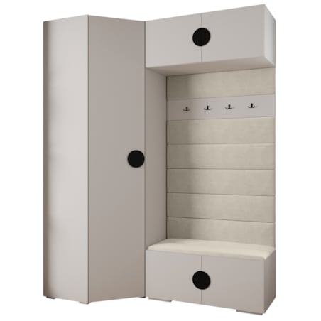 Garderoba do przedpokoju INOVA 4 Z21 biały+czarny+manila02