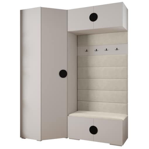 Garderoba do przedpokoju INOVA 4 Z21 biały+czarny+manila02