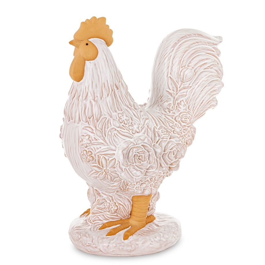 Dekoracja - kogut 28,5x12,5x23 cm CAZZO-2 biały