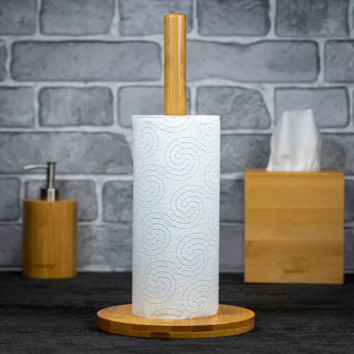 Stojak Bambusowy Na Ręczniki Papierowe Kinghoff