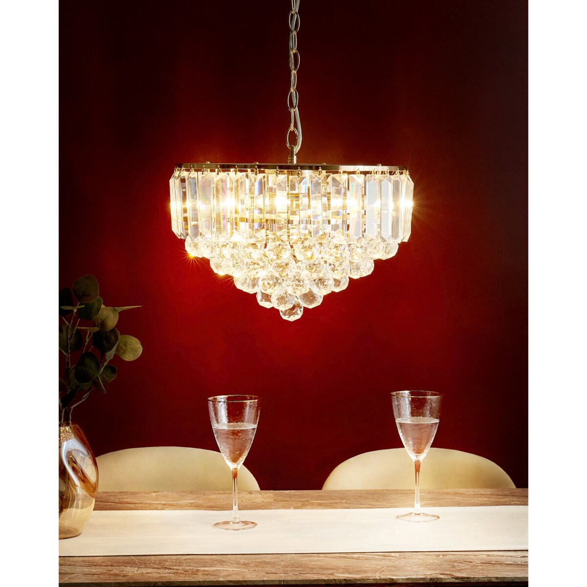 Żyrandol kryształowy 40 cm złoty ACHEIRO