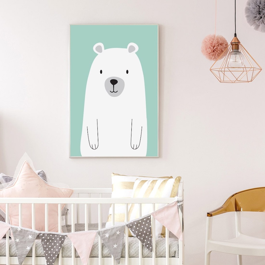 Plakat dla dzieci Miś miętowy 40x50