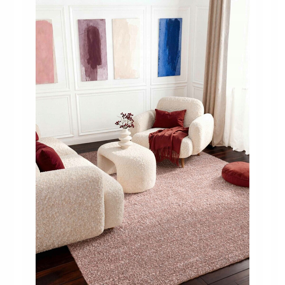 Dywan pętelkowy do salonu 160x230cm, TED BAKER Nothing HILL różowy