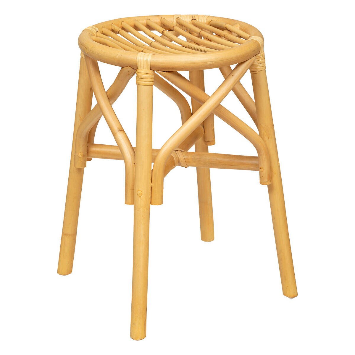 Taboret rattanowy AONI, Ø 31 cm