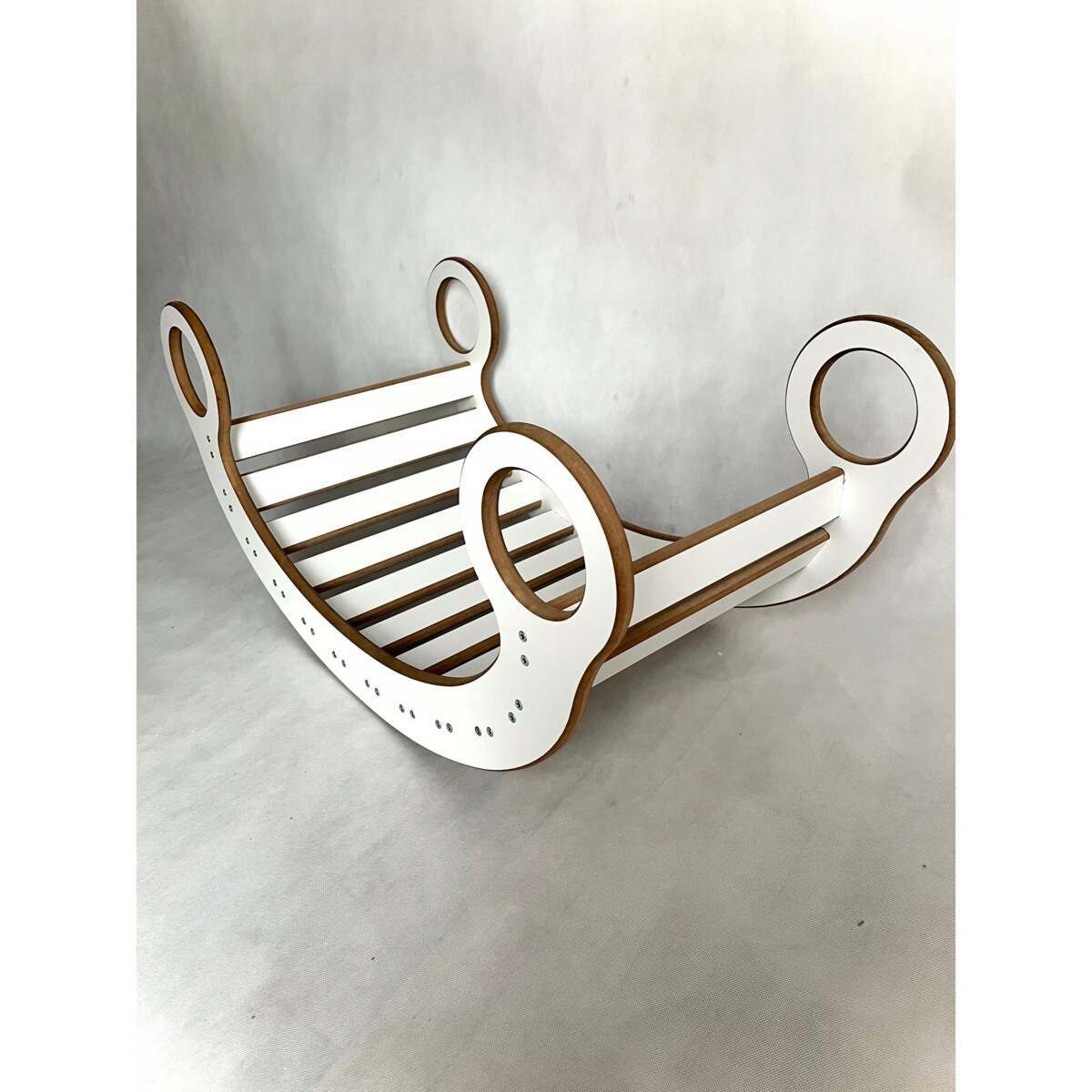 Drewniany Bujak Montessori + Poduszka Różowa