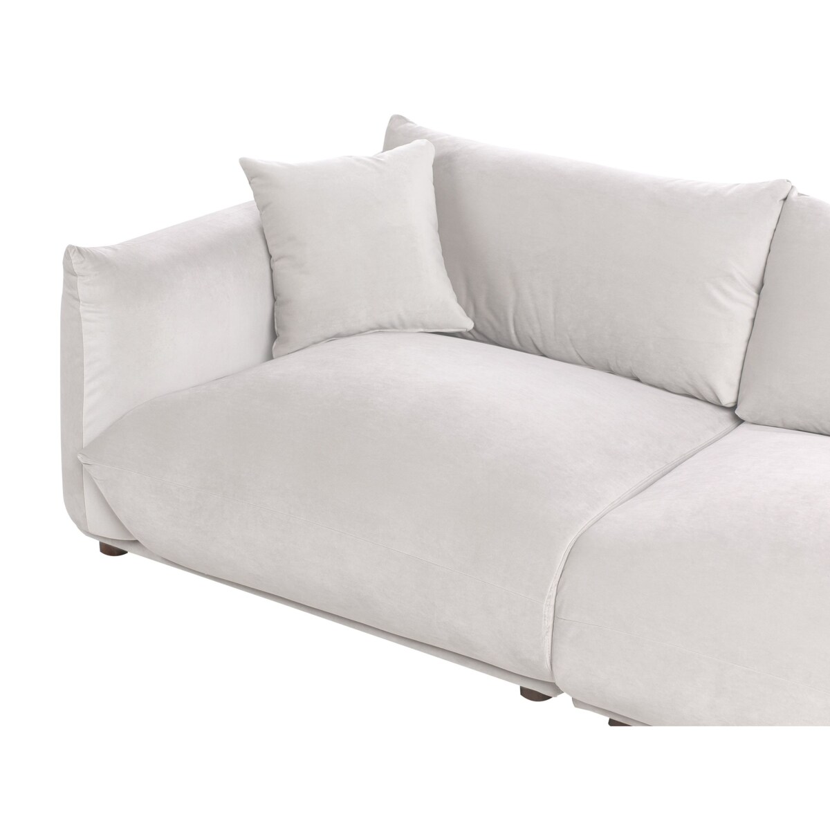 Sofa 3-osobowa welurowa beżowoszara LUVOS