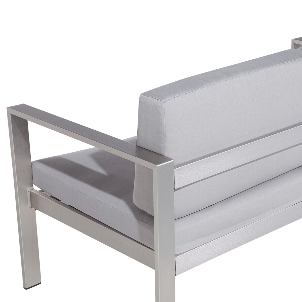 Ławka ogrodowa z poduchą SALERNO 142 cm Metal Jasnoszary