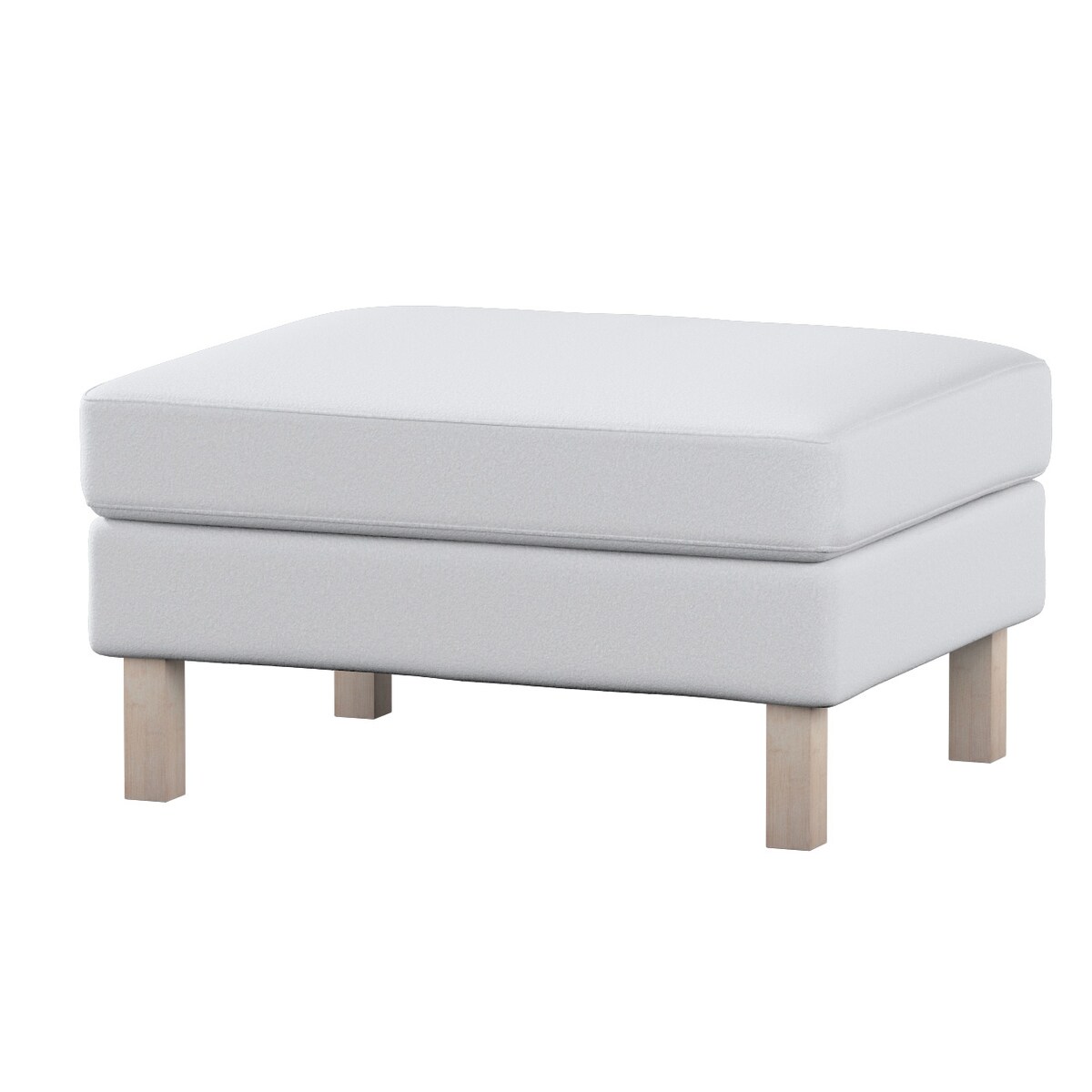 Pokrowiec na podnóżek Karlstad, biała bukla, 61 x 79 x 44 cm, Boucle Teddy