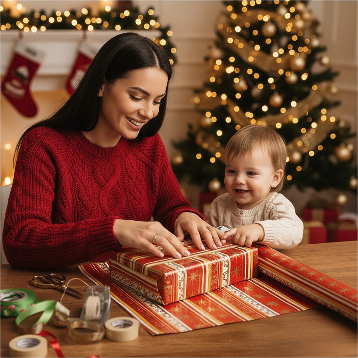 Papier Prezentowy Do Pakowania Prezentów 20 m MEGAROLKA Świąteczny Do Paczek Boże Narodzenie Ozdobny