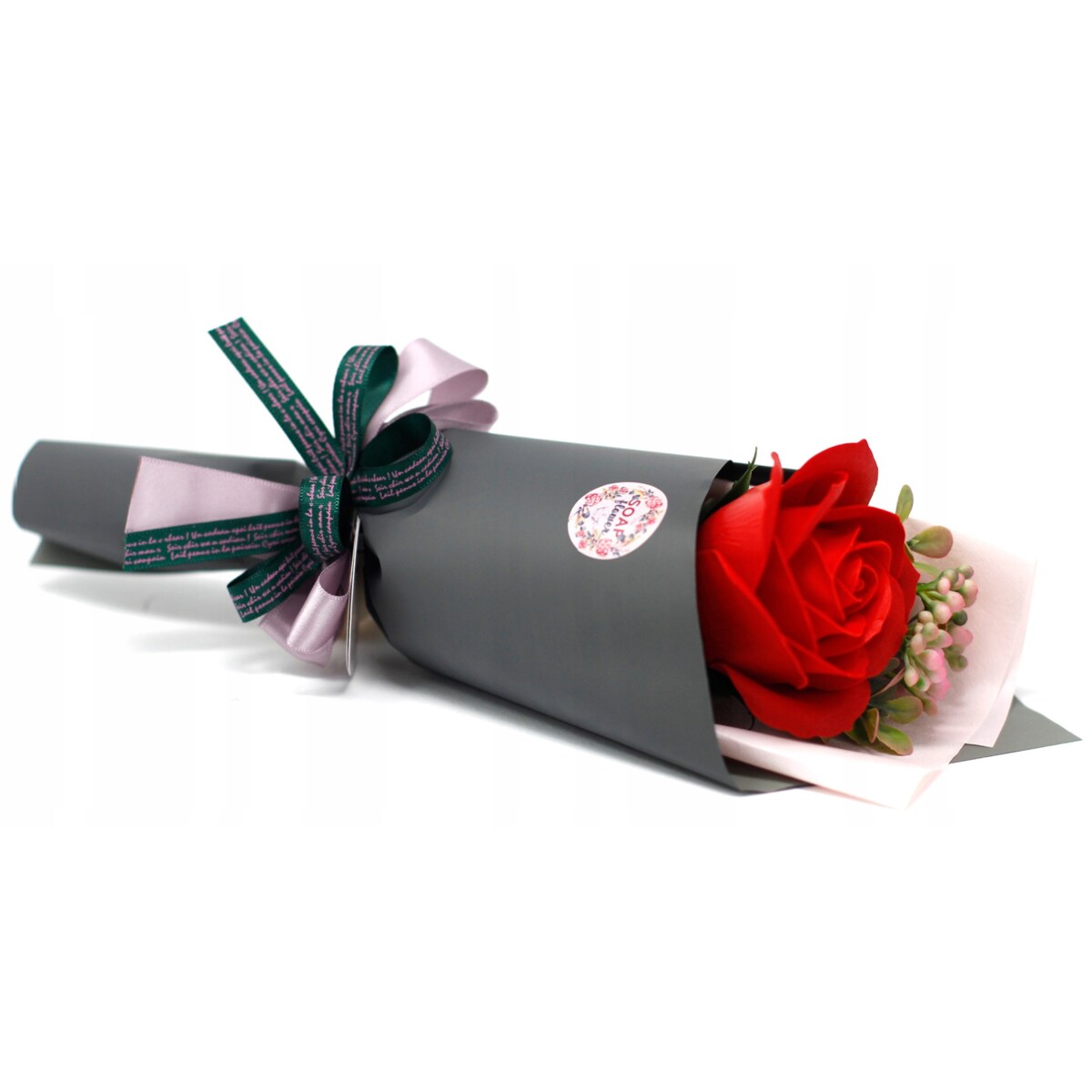 DZIEŃ MAMY róża mydlana kwiaty na prezent bukiet urodziny stroik czerwona