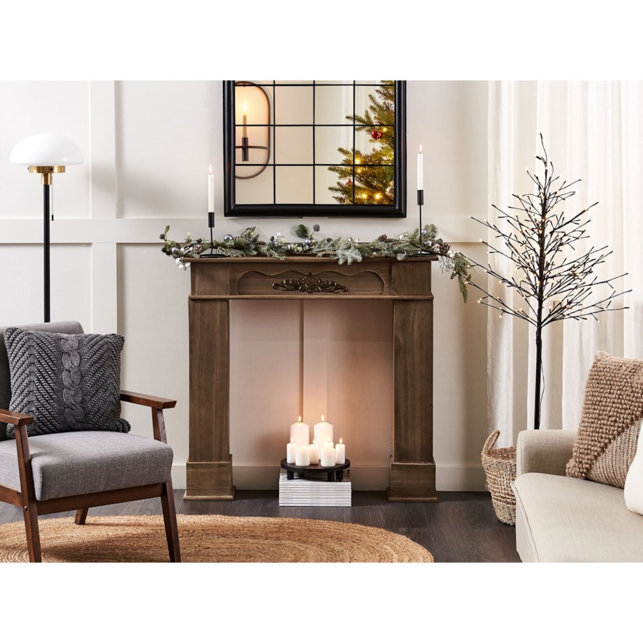 Portal kominkowy ciemne drewno NARNIA