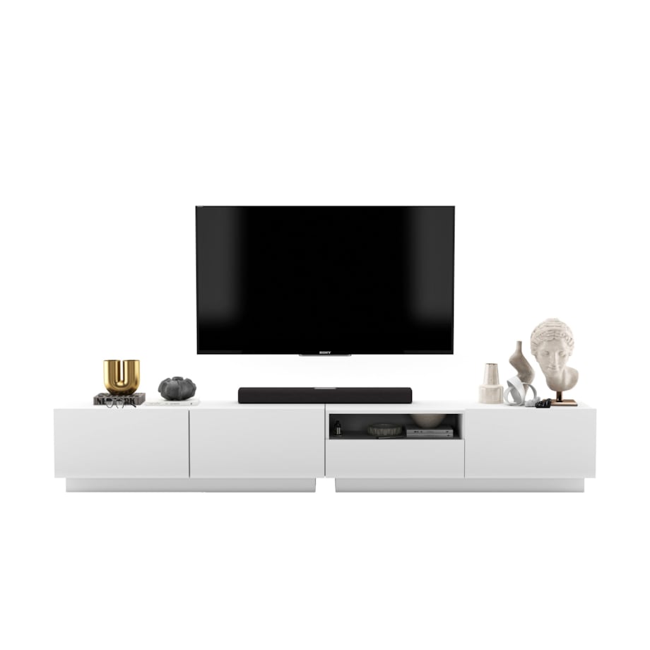 Szafka RTV Loft Stojąca / Wisząca Biały MAT Komoda RTV Szuflada 240 cm