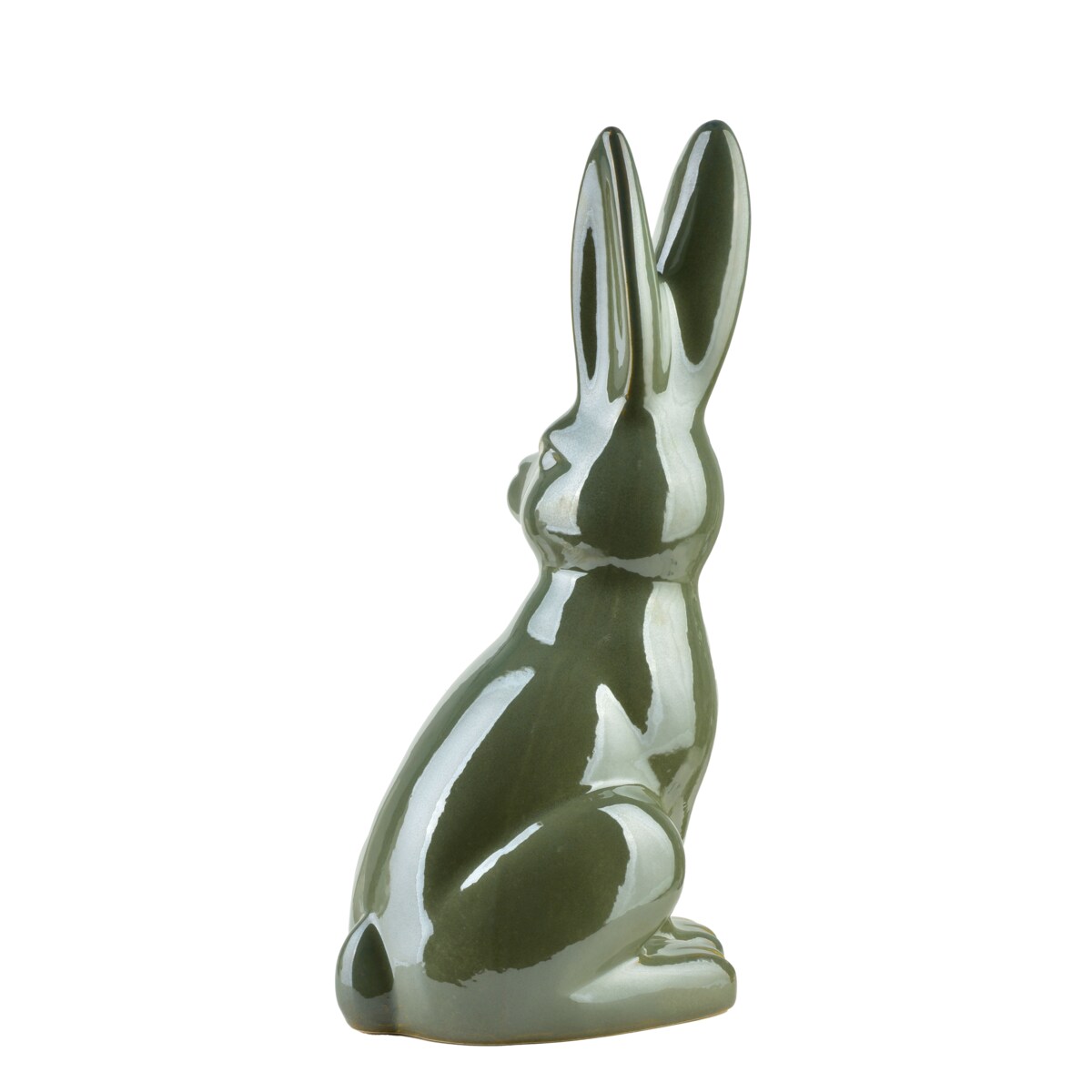MAVE GREEN Figura zając ceramiczna 19x18x40,5cm