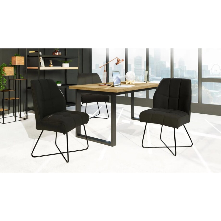 Stół HALLE 200x100 dąb wotan/czarny