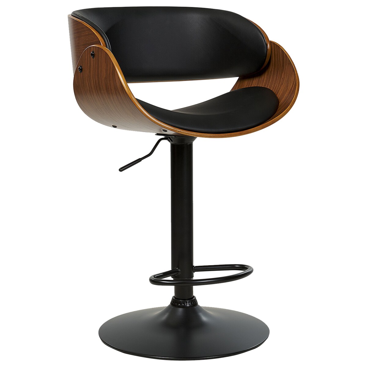 Zestaw 2 krzeseł barowych BAKU II Ekoskóra Obrotowy Czarny