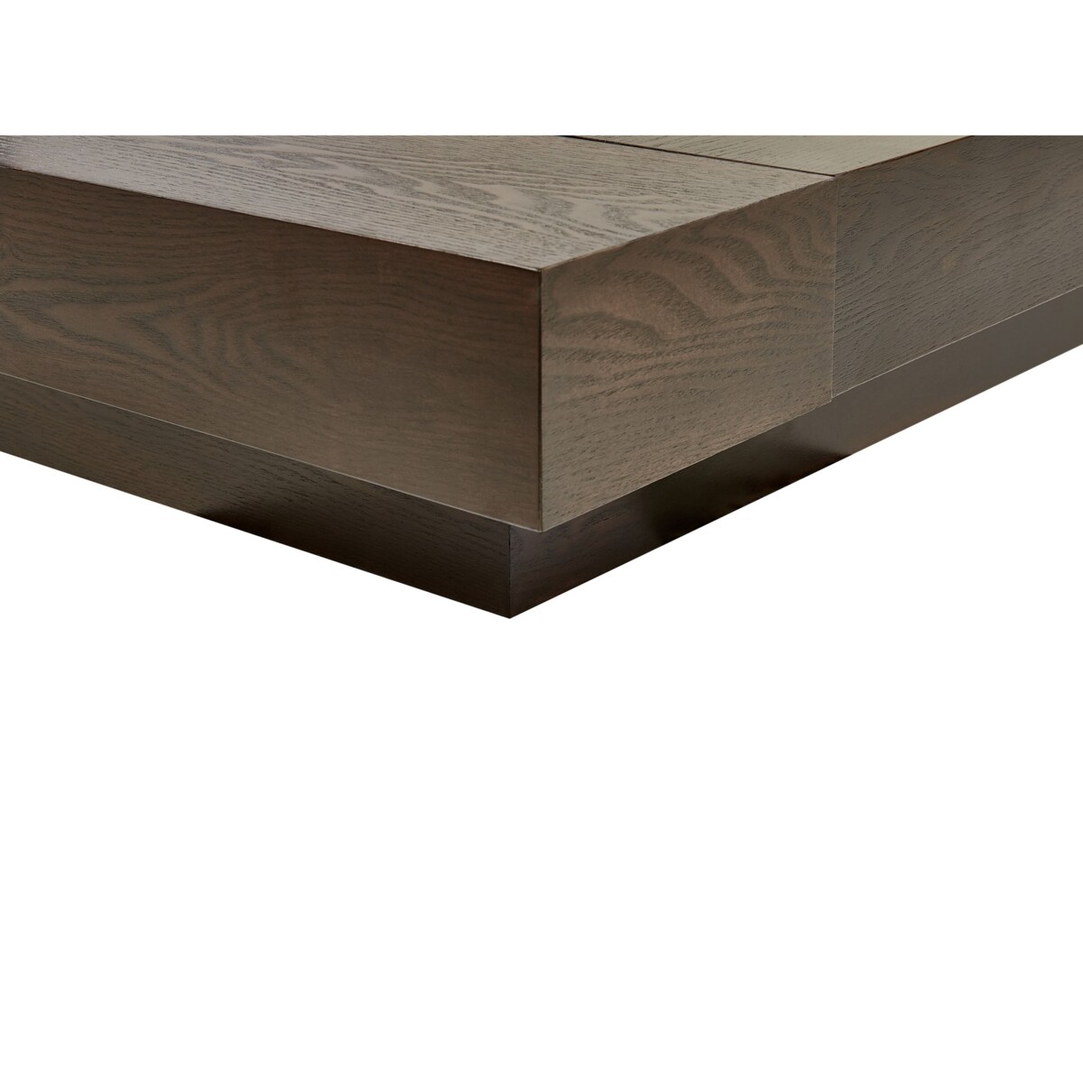 Łóżko z LED ekoskóra 180 x 200 cm ciemne drewno ZEN