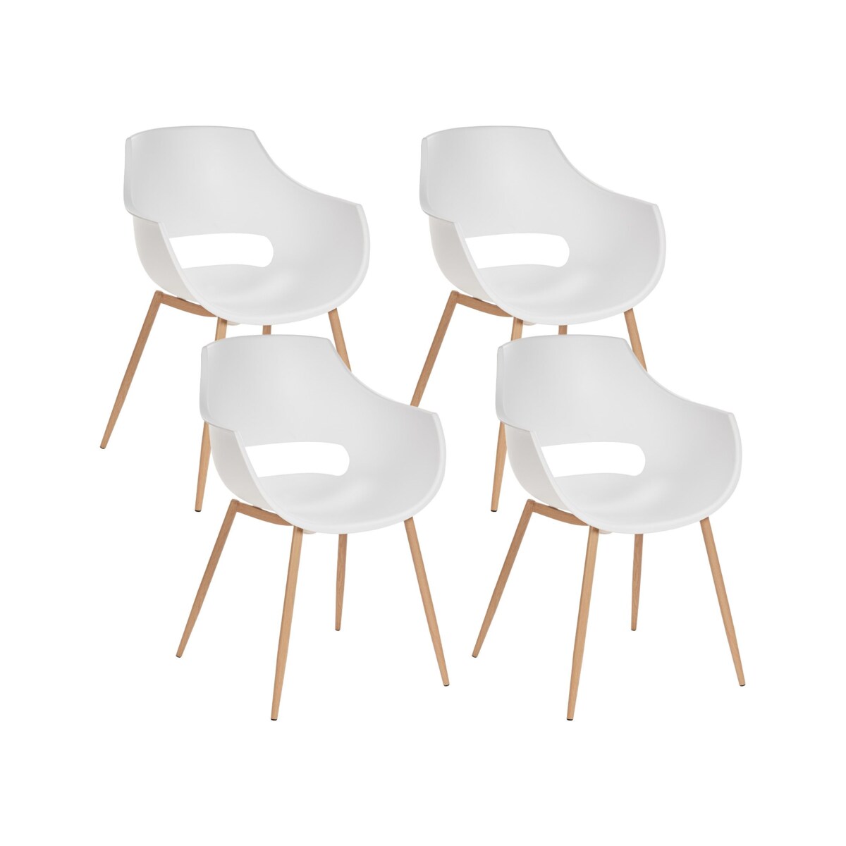 Zestaw 4 krzeseł MILLERS Biały