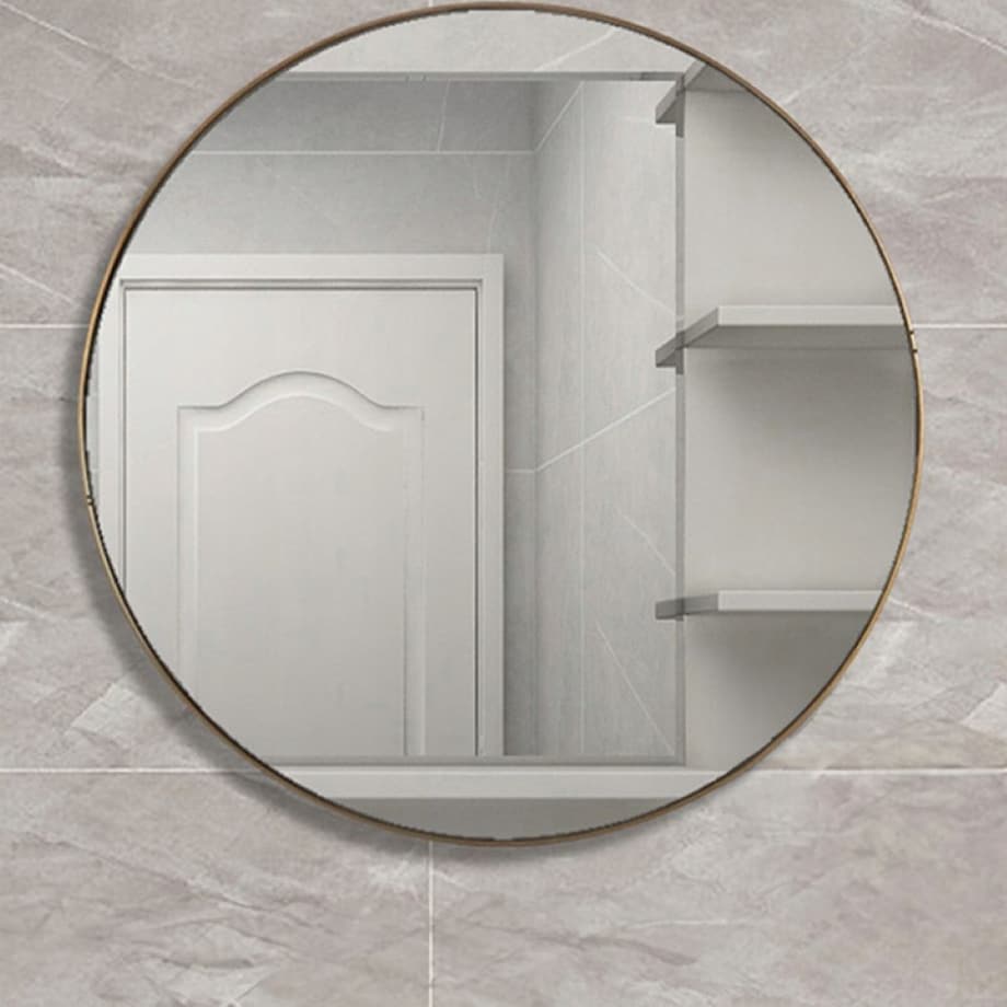 Lustro okrągłe ścienne łazienkowe złote 80cm salon sypialnia industrialne