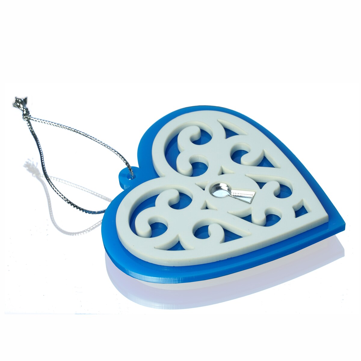 Dekoracja bożonarodzeniowa Serce Niebieskie Ażur 6szt.