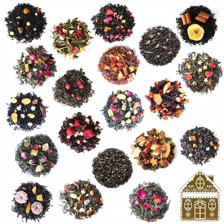 ŚWIĄTECZNY ZESTAW PREZENTOWY Z HERBATAMI 20 RÓŻNYCH SMAKÓW PREZENT UPOMINEK POD CHOINKĘ NA ŚWIĘTA GWIAZDKĘ MIKOŁAJA BOŻE NARODZENIE DLA KOBIETY FACETA MĘŻCZYZNY