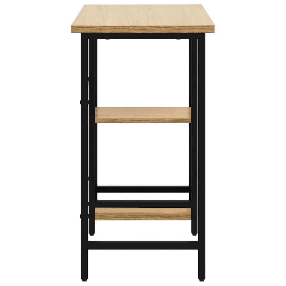 vidaXL Biurko komputerowe, czerń i jasny dąb, 80x40x72 cm, MDF i metal