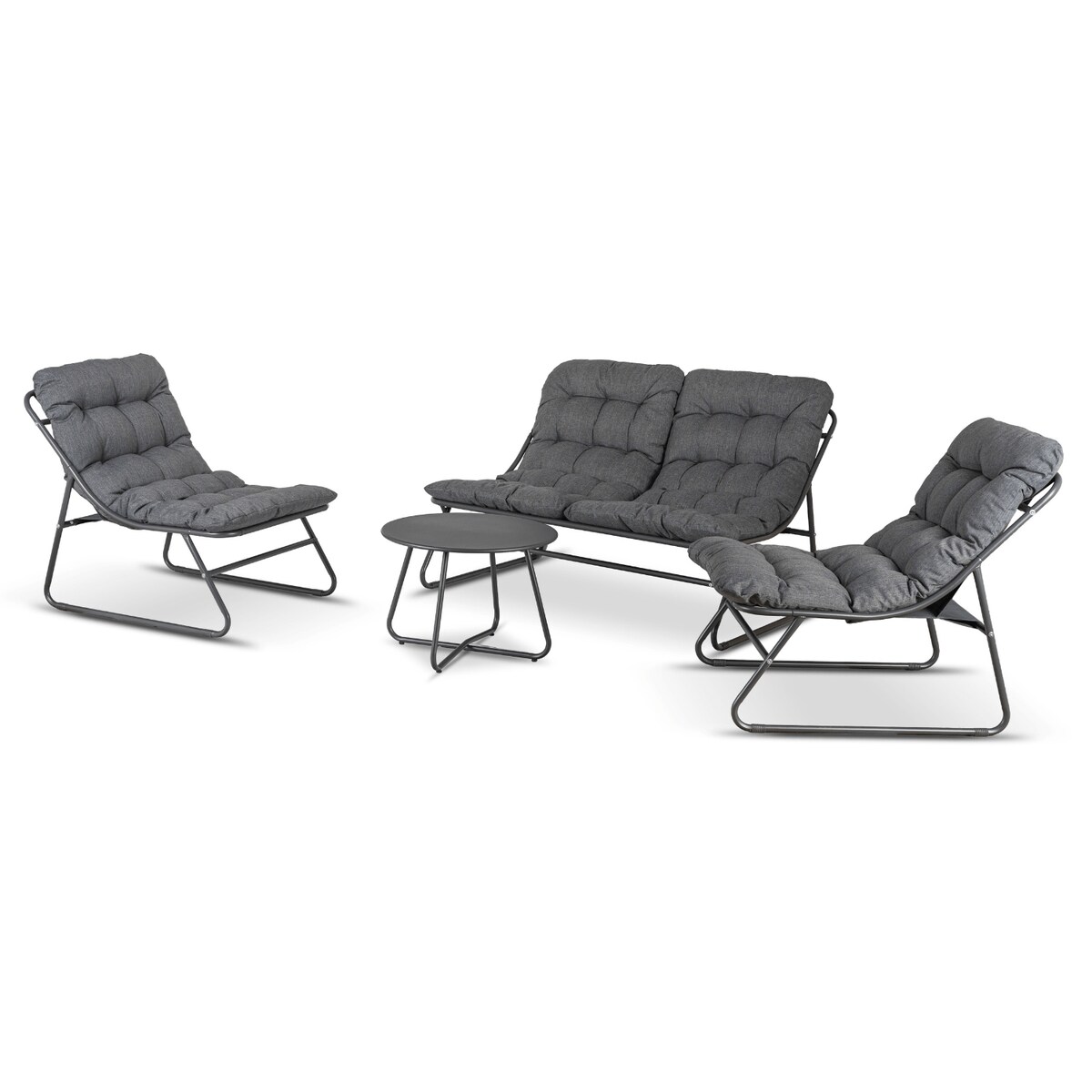 Zestaw Mebli Ogrodowych Wypoczynkowy Na Taras Ogród Działkę Szary MEGARA