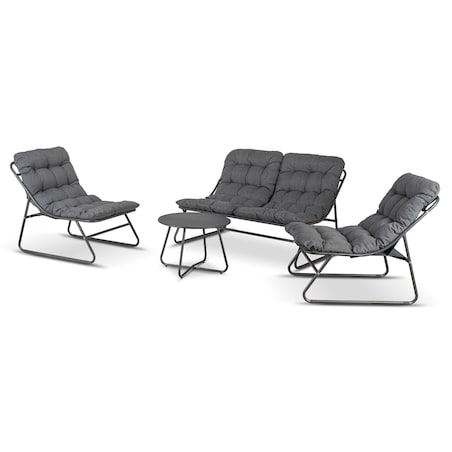 Zestaw Mebli Ogrodowych Wypoczynkowy Na Taras Ogród Działkę Szary MEGARA