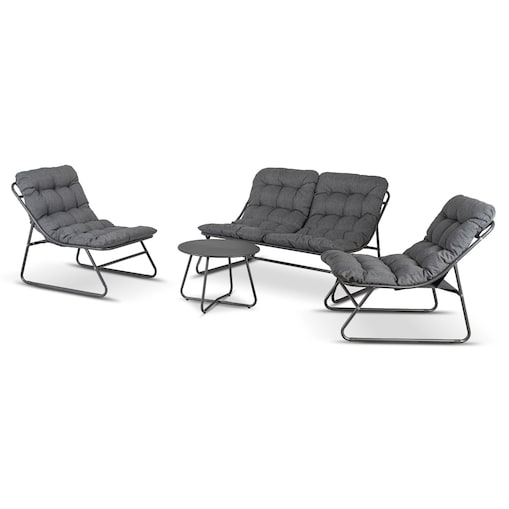 Zestaw Mebli Ogrodowych Wypoczynkowy Na Taras Ogród Działkę Szary MEGARA