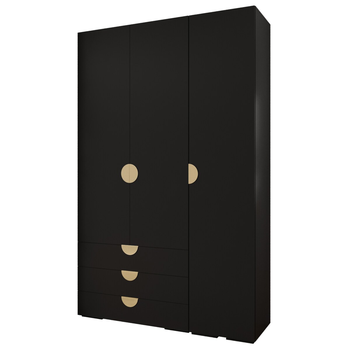 Garderoba wysoka do przedpokoju INOVA 4 Z17 czarny+złoty