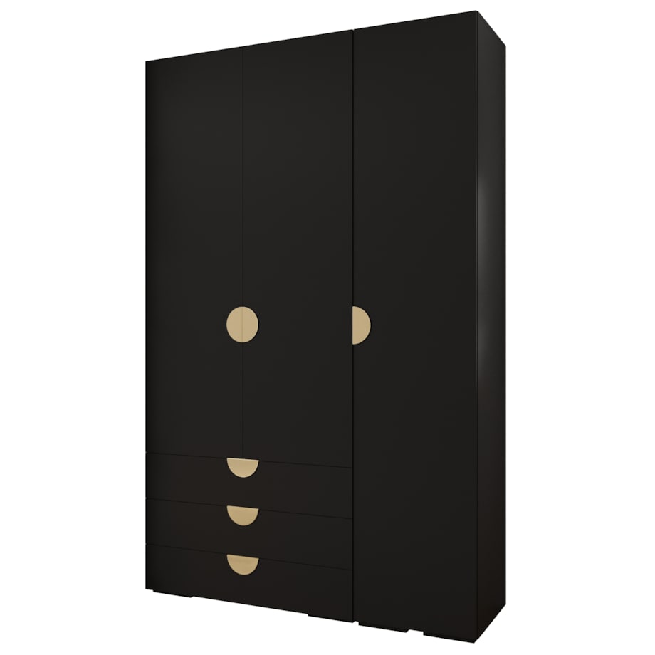 Garderoba wysoka do przedpokoju INOVA 4 Z17 czarny+złoty