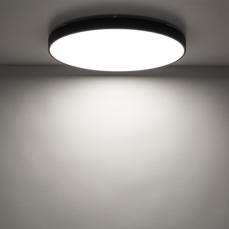 Lampa Sufitowa Łazienkowa Tk Lighting Velis Czarny Plafon Led 60W Ip54 Zmienna Barwa, Ściemniany