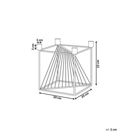 Świecznik metalowy 23 cm złoty MINDORO