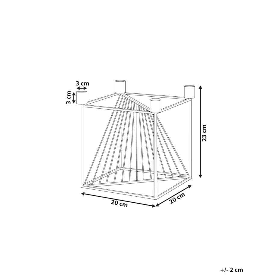 Świecznik metalowy 23 cm złoty MINDORO