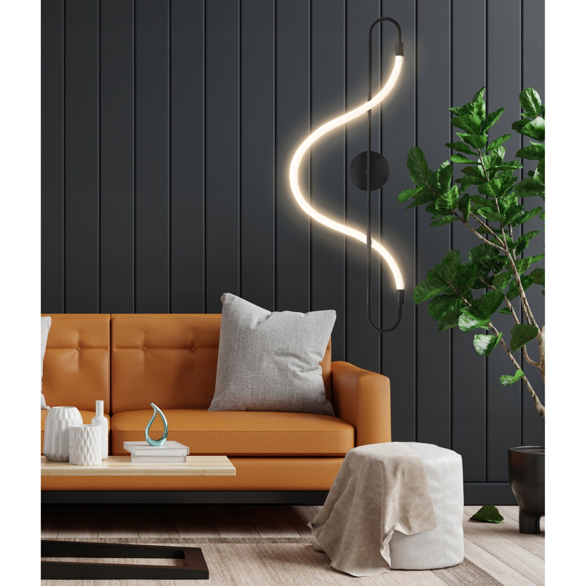 Kinkiet Lampa Ścienna Long Black Lina Led