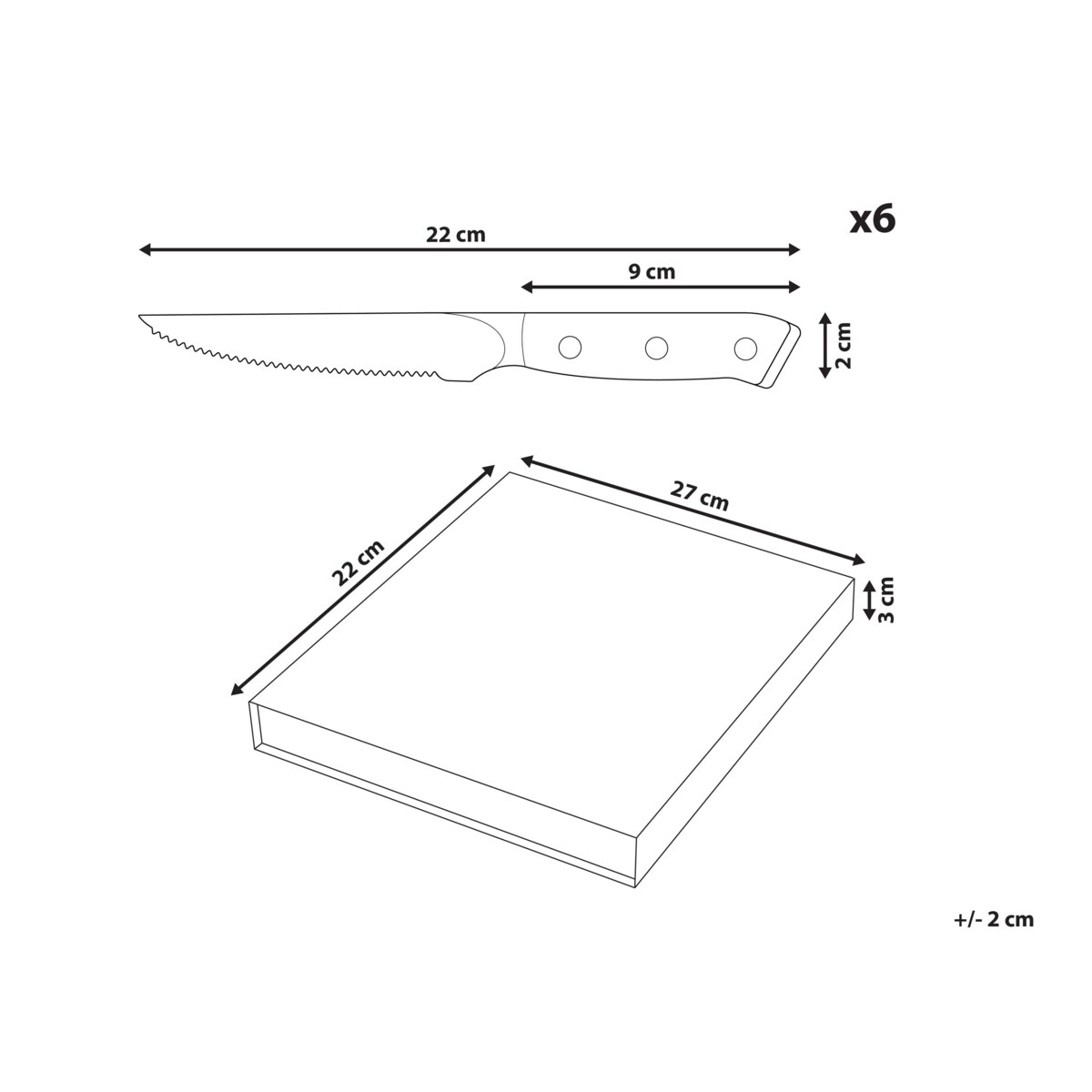 Zestaw 6 noży do steków TOYAMA Czarny