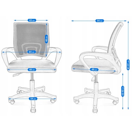 Krzesło Obrotowe Fotel Do Biurka Biura Smart Czarny/Szary (Nowy Kod)