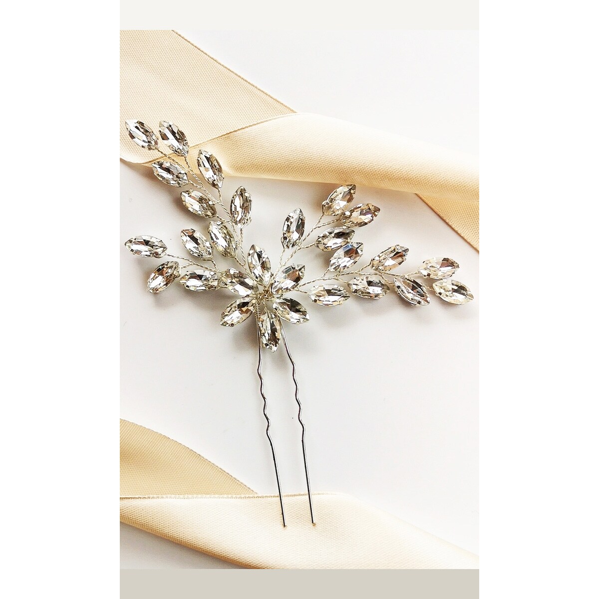 EFEKTOWNA ozdoba ślubna błyszcząca STROIK wsuwka KOKÓWKA