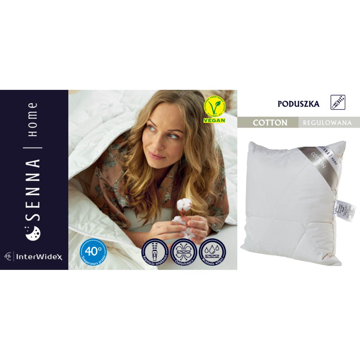 Poduszka regulowana 50x60 COTTON Senna Home