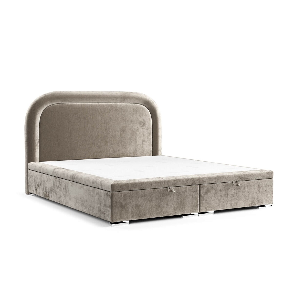 Łóżko tapicerowane HARMONY 120x200 z pojemnikiem, Beż, tkanina Lotta 30